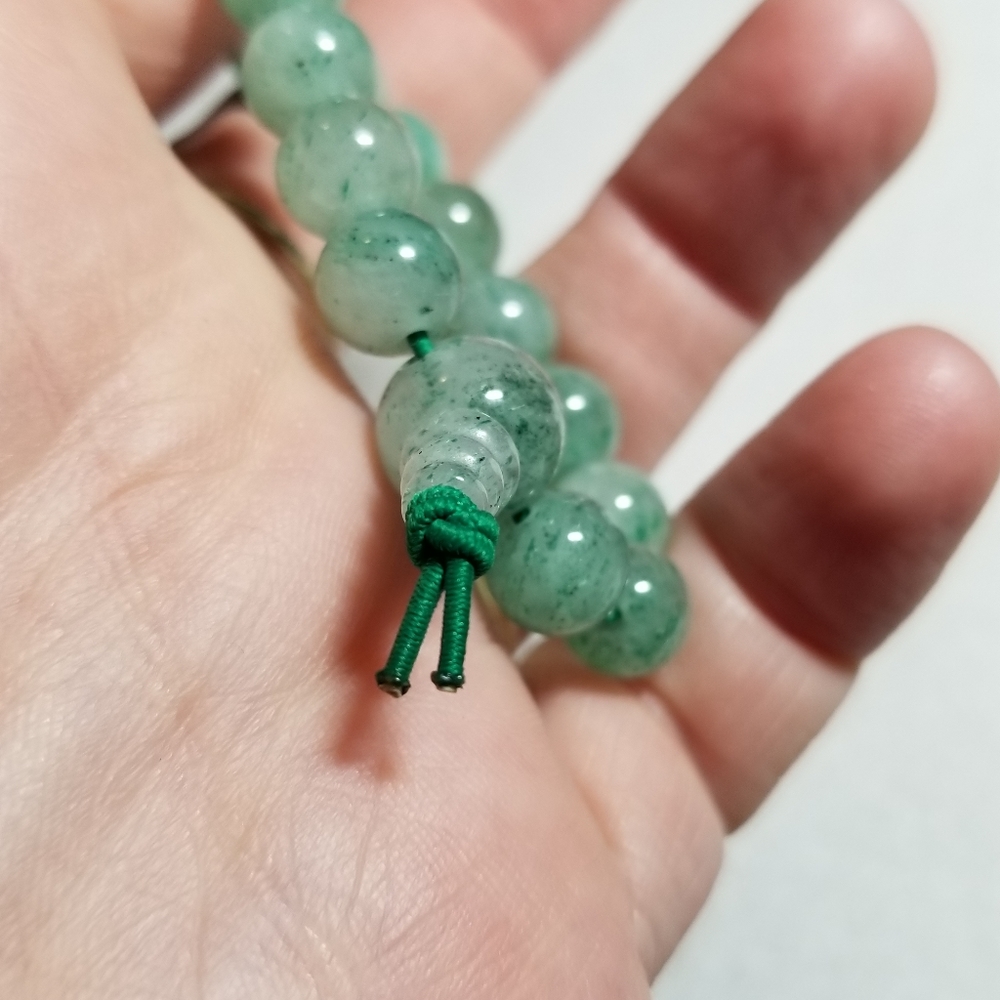 relisted -Aventurine stone bead bracelet green gemstone power beads stretchy - Picture 6 of 11